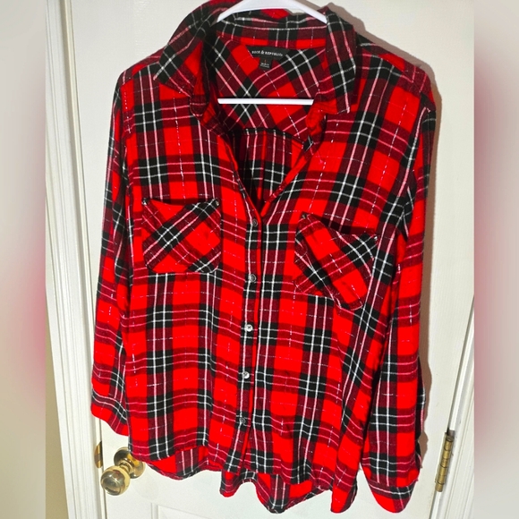 Rock & Republic Tops - Rock & Republic Red Plaid Button Down Shirt Buffalo Plaid Flannel Buckle BKE